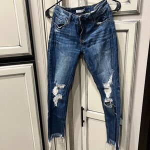 Eunina Ripped Blue Skinny Jeans